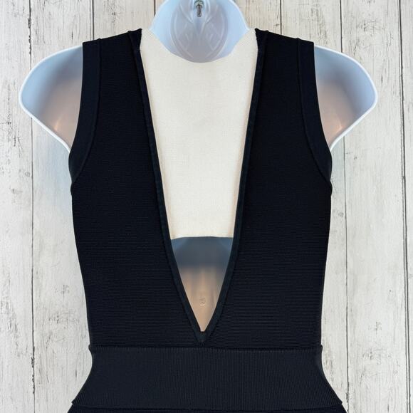 ALC Black Scoop Neck Bandage Sleeveless Stretch Bodycon Ponte Knit Dress Size XS - Picture 8 of 12